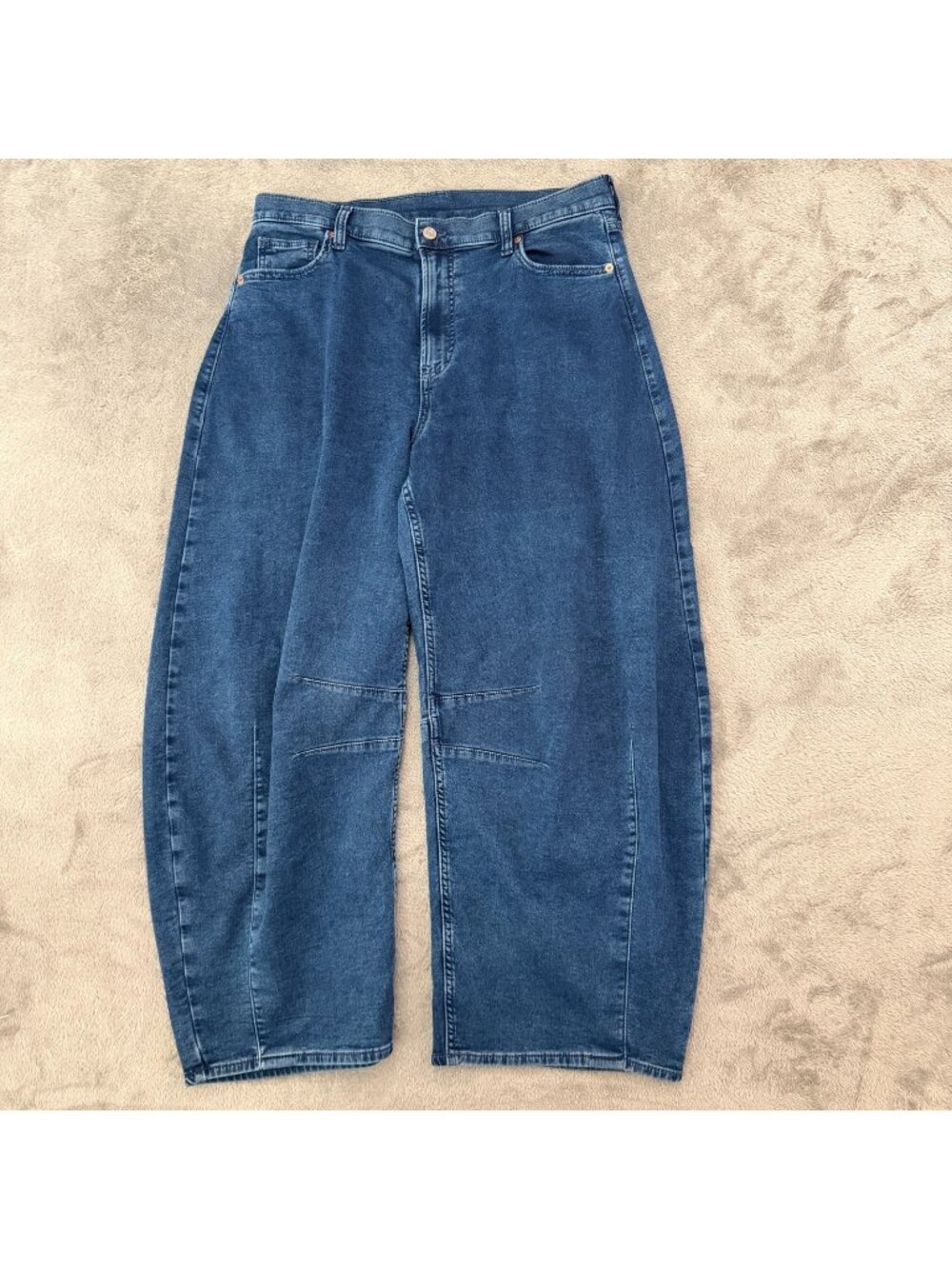 Gap Knit Like Jeans Horseshoe Barrel Leg Womens size 32 14 Regular